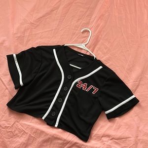 Fashion Nova “24/7 Hoe” crop top jersey